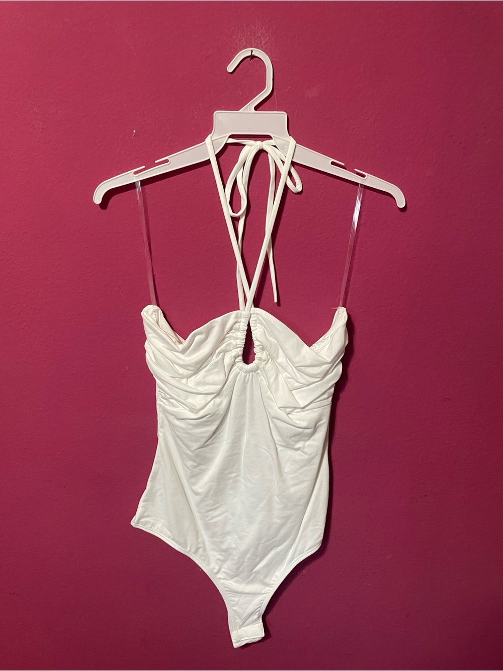 White Halter-Style Bodysuit